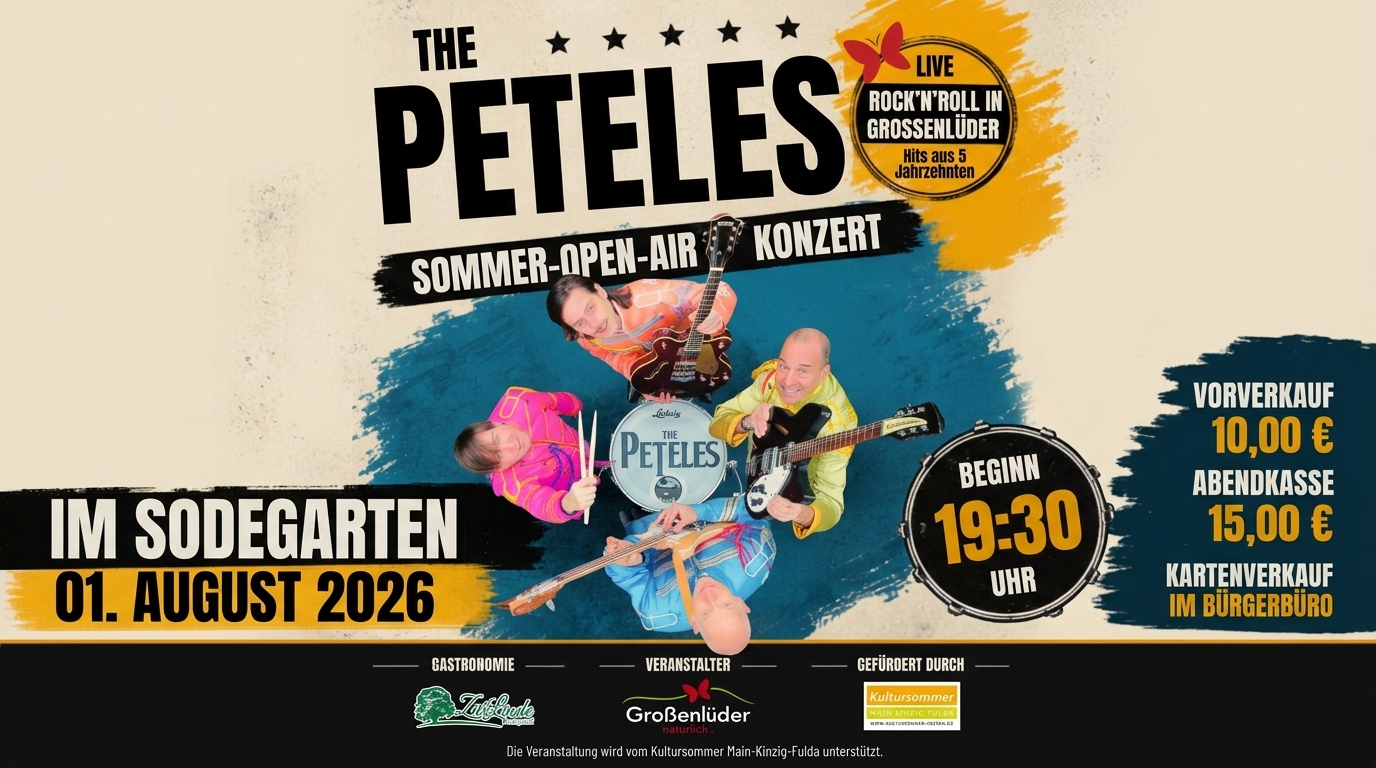 Sommer-Open-Air – The Peteles, 01. August 2026 im Sodegarten Großenlüder